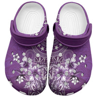 Cook Islands Clogs Shoes Purple Hibiscus And Stars