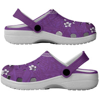Cook Islands Clogs Shoes Purple Hibiscus And Stars