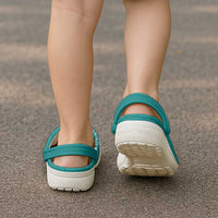 Cook Islands Clogs Shoes Teal Hibiscus And Stars