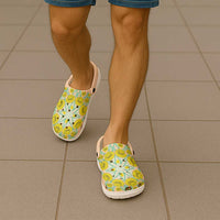 Cook Islands Tivaevae Quilt Clogs Shoes Peach