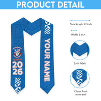 Custom Apifoou College Graduation Stole Tongan Ngatu Pattern