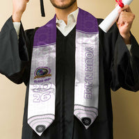 Custom Dudley School Graduation Stole With Fijian Tapa Pattern