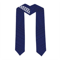 Custom Hawaii Graduation Stole Kakau Pattern Blue Version