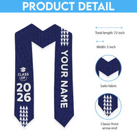 Custom Hawaii Graduation Stole Kakau Pattern Blue Version