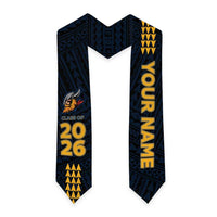 Custom Hawaii Hilo High School Graduation Stole Kakau Pattern