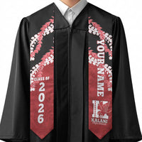 Custom Hawaii Kalani High School Graduation Stole Class Of Year Puakenikeni Lei Hawaiian Pattern