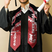 Custom Hawaii Kalani High School Graduation Stole Class Of Year Puakenikeni Lei Hawaiian Pattern