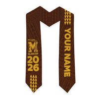 Custom Hawaii Mililani High School Graduation Stole Kakau Pattern