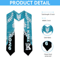 Custom Kapolei Hawaii High School Graduation Stole Class Of Year Puakenikeni Lei Hawaiian Pattern
