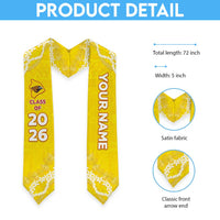 Custom Ke Kula O Ehunuikaimalino Graduation Stole Tapa Pattern With Leis