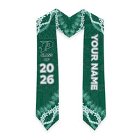 Custom Pahoa High And Intermediate School Graduation Stole Tapa Pattern With Leis LT05 - Polynesian Pride