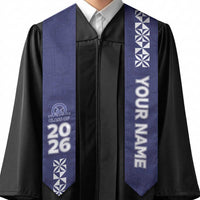 Custom Queen Salote College Graduation Stole Tongan Ngatu Pattern