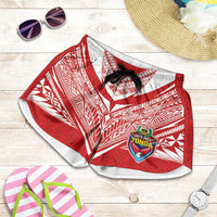 Custom Tonga Rugby Shorts for Women Ngatu Motifs and Pacific Patterns