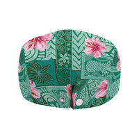 Cyan Hawaii Hibiscus Tropical Flowers Motifs Jeff Hat LT14 - Polynesian Pride