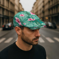Cyan Hawaii Hibiscus Tropical Flowers Motifs Jeff Hat LT14 - Polynesian Pride