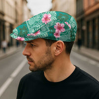 Cyan Hawaii Hibiscus Tropical Flowers Motifs Jeff Hat LT14 - Polynesian Pride