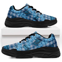 Cyan Palaka Hawaii Cowboy Chunky Sneakers Puakenikeni Lei Paniolo Papale Seamless Vibes - Polynesian Pride