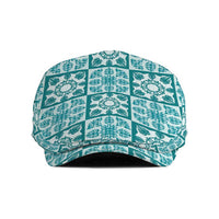 Cyan Palaka Quilt Hawaii Jeff Hat Hawaiian Tropical Monstera Sea Turtle