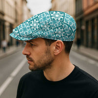 Cyan Palaka Quilt Hawaii Jeff Hat Hawaiian Tropical Monstera Sea Turtle