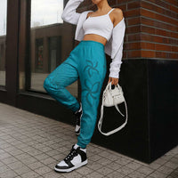 Dark Cyan Gradient Polynesia Jogger Pants Hawaiian Tribal Hammerhead Shark Tattoo - Polynesian Pride