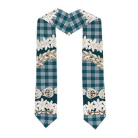 Dark Cyan Hawaii Tiare and Shell Lei Graduation Stole Hawaiian Palaka Luxury Vibes - Polynesian Pride