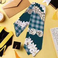 Dark Cyan Hawaii Tiare and Shell Lei Graduation Stole Hawaiian Palaka Luxury Vibes - Polynesian Pride