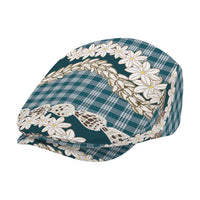 Dark Cyan Hawaii Tiare and Shell Lei Jeff Hat Hawaiian Palaka Luxury Vibes - Polynesian Pride