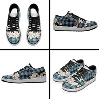 Dark Cyan Hawaii Tiare and Shell Lei Low Sneakers Hawaiian Palaka Luxury Vibes LT14 - Polynesian Pride