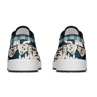 Dark Cyan Hawaii Tiare and Shell Lei Low Sneakers Hawaiian Palaka Luxury Vibes LT14 - Polynesian Pride