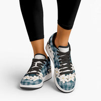 Dark Cyan Hawaii Tiare and Shell Lei Low Sneakers Hawaiian Palaka Luxury Vibes LT14 - Polynesian Pride