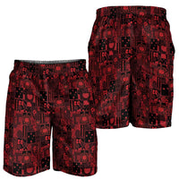 Dark Samoa Manuia Le Kerisimasi Shorts for Men Pacific Patchwork Xmas Vibes LT9 - Polynesian Pride