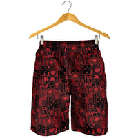 Dark Samoa Manuia Le Kerisimasi Shorts for Men Pacific Patchwork Xmas Vibes LT9 - Polynesian Pride