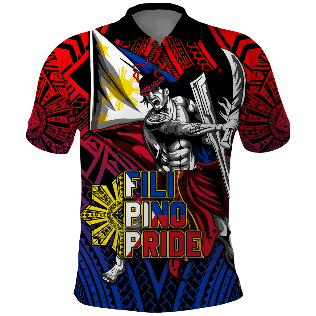 Filipinos Lapu-lapu Hero Polo Shirt Philippines Flag and Sun DT02 Art - Polynesian Pride