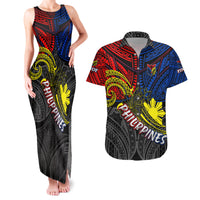 Philippines Half Sleeve Tattoo Couples Matching Tank Maxi Dress and Hawaiian Shirt Pinoy Filipinos Sun DT02 Art - Polynesian Pride