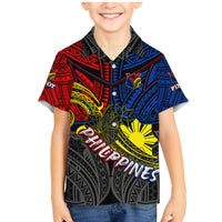 Philippines Half Sleeve Tattoo Family Matching Mermaid Dress and Hawaiian Shirt Pinoy Filipinos Sun DT02 Son's Shirt Art - Polynesian Pride