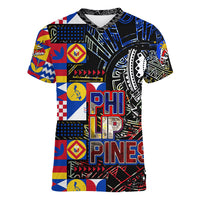 Pinoy Philippines Women V Neck T Shirt Filipino Tattoo Art Style DT02 Female Art - Polynesian Pride