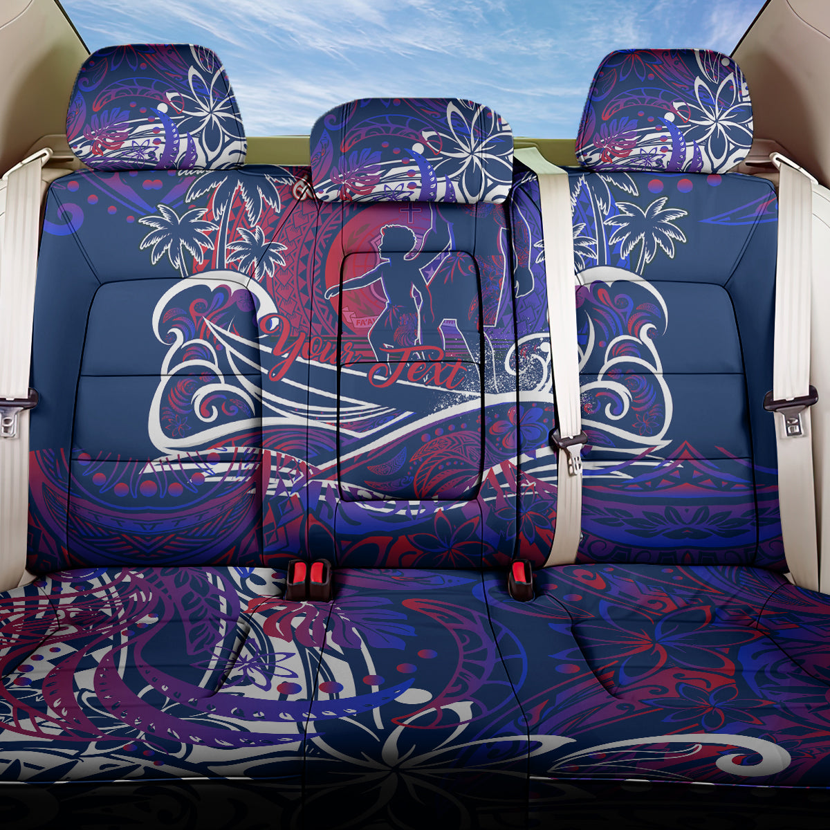 Father's Day Samoa Back Car Seat Cover Special Dad Polynesia Paradise