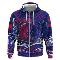 Father's Day Samoa Hoodie Special Dad Polynesia Paradise DT02 Zip Hoodie Green - Polynesian Pride