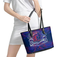 Father's Day Samoa Leather Tote Bag Special Dad Polynesia Paradise DT02 - Polynesian Pride