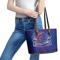 Father's Day Samoa Leather Tote Bag Special Dad Polynesia Paradise DT02 - Polynesian Pride