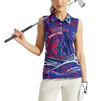 Father's Day Samoa Women Sleeveless Polo Shirt Special Dad Polynesia Paradise DT02 - Polynesian Pride