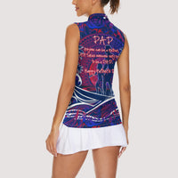 Father's Day Samoa Women Sleeveless Polo Shirt Special Dad Polynesia Paradise DT02 - Polynesian Pride