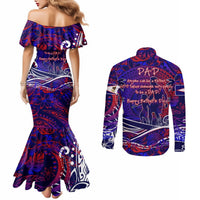 Father's Day American Samoa Couples Matching Mermaid Dress and Long Sleeve Button Shirt Special Dad Polynesia Paradise DT02 - Polynesian Pride