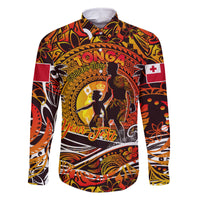 Father's Day Tonga Family Matching Long Sleeve Bodycon Dress and Hawaiian Shirt Special Dad Polynesia Paradise