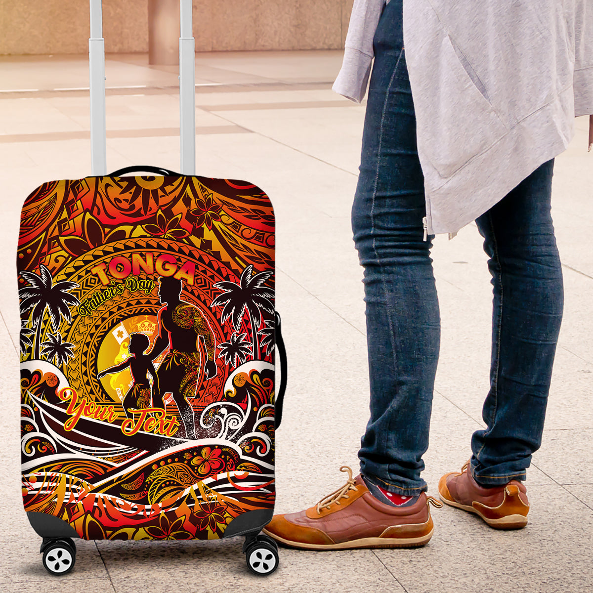 Father's Day Tonga Luggage Cover Special Dad Polynesia Paradise