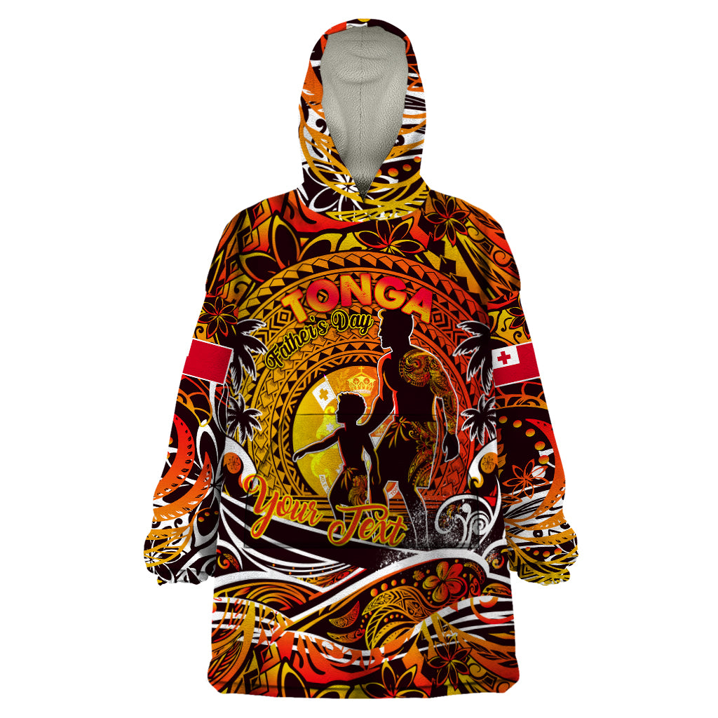 Father's Day Tonga Wearable Blanket Hoodie Special Dad Polynesia Paradise