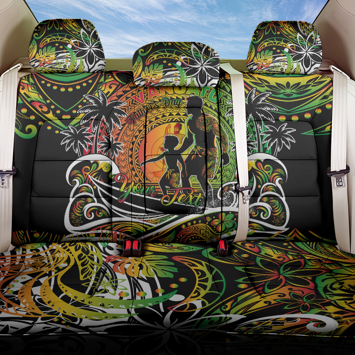 Father's Day Vanuatu Back Car Seat Cover Special Dad Polynesia Paradise