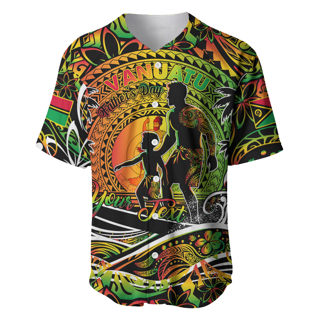 Father's Day Vanuatu Baseball Jersey Special Dad Polynesia Paradise