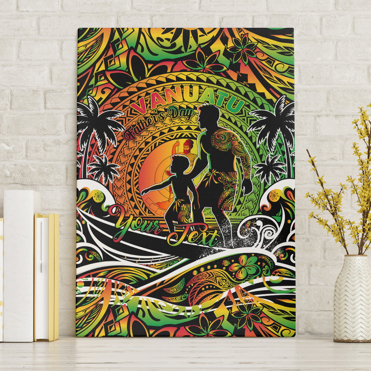 Father's Day Vanuatu Canvas Wall Art Special Dad Polynesia Paradise
