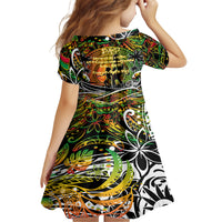 Father's Day Vanuatu Kid Short Sleeve Dress Special Dad Polynesia Paradise DT02 - Polynesian Pride